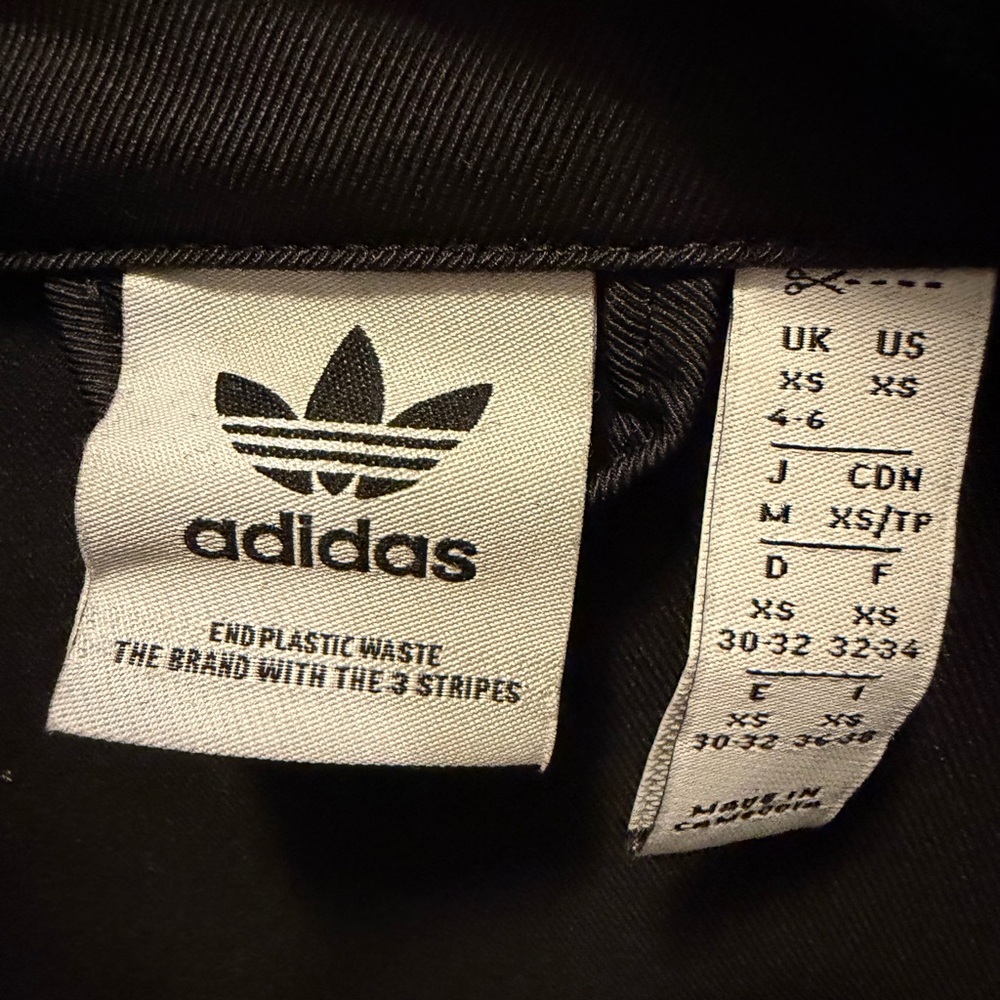 adidas Black Jumpsuit with White Trim and Zip - Picture 4 of 4